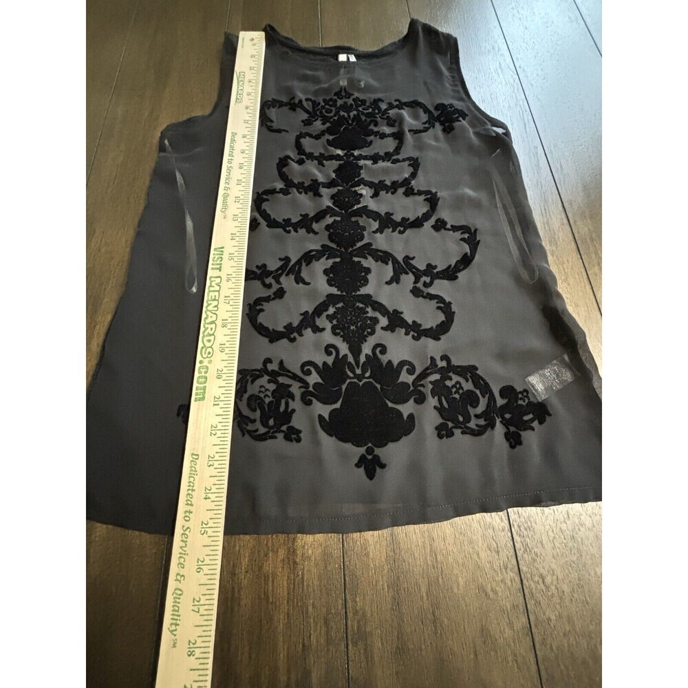 Kische Velvet Burnout Tank Black Linen Blend SIze Small - Goth, EMO, Grunge - Picture 4 of 7